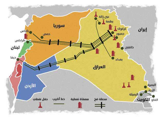 خطوط أنابيب نفطية بنتها شركة بترول العراق