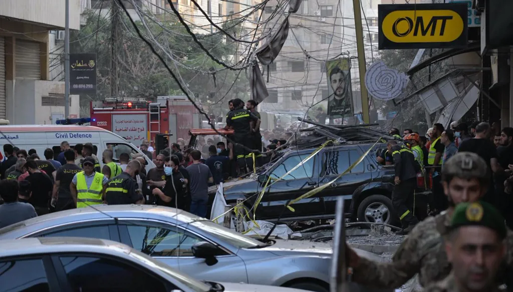 مكان الاستهداف في الضاحية (نبيل اسماعيل).