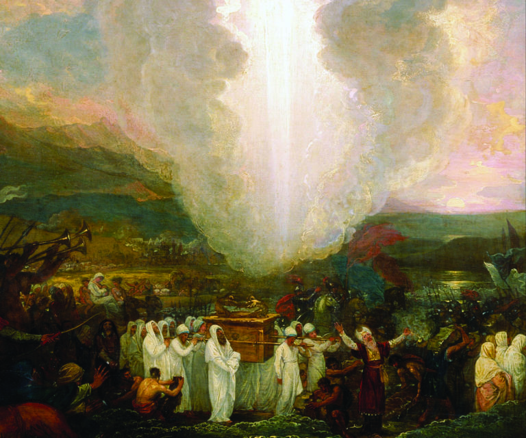 يشوع يعبر نهر الأردن مع تابوت العهد (لوحة للفنان بنيامين ويست، نحو عام 1800)