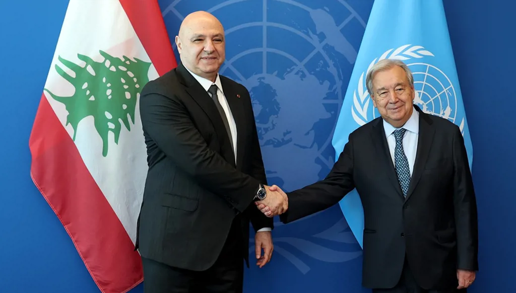عون أمام غوتيريش: خطّة سحب السلاح وُضعت لكي تُنفّذ