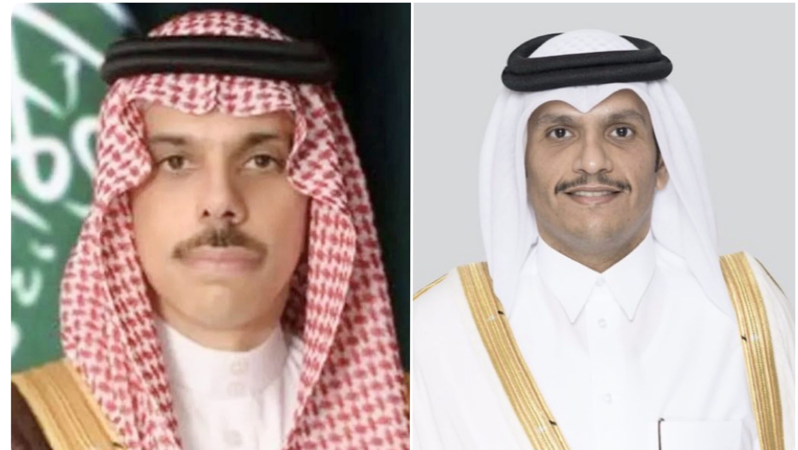 فيصل بن فرحان ومحمد بن عبدالرحمن بن جاسم آل ثاني (أرشيفية).