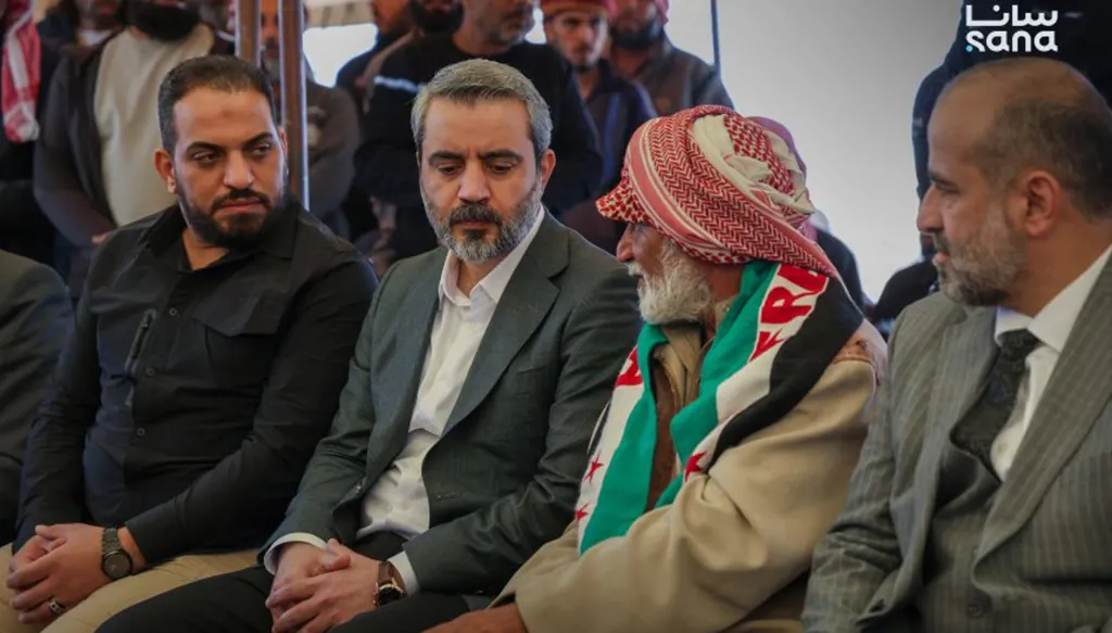 الشيباني يعزي ذوي ضحايا الغارات الأردنية في ريف درعا