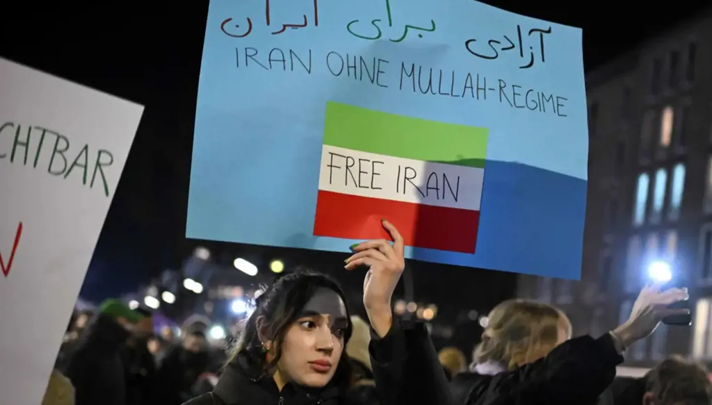 جانب من مظاهرة في برلين دعما للمحتجين في إيران (أرشيفية)