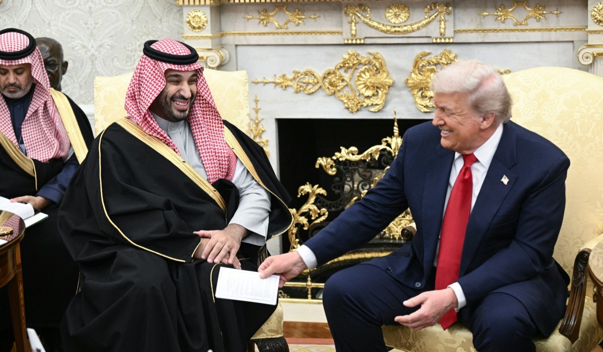 ترامب وبن سلمان خلال لقائهما في البيت الأبيض (أ ف ب)