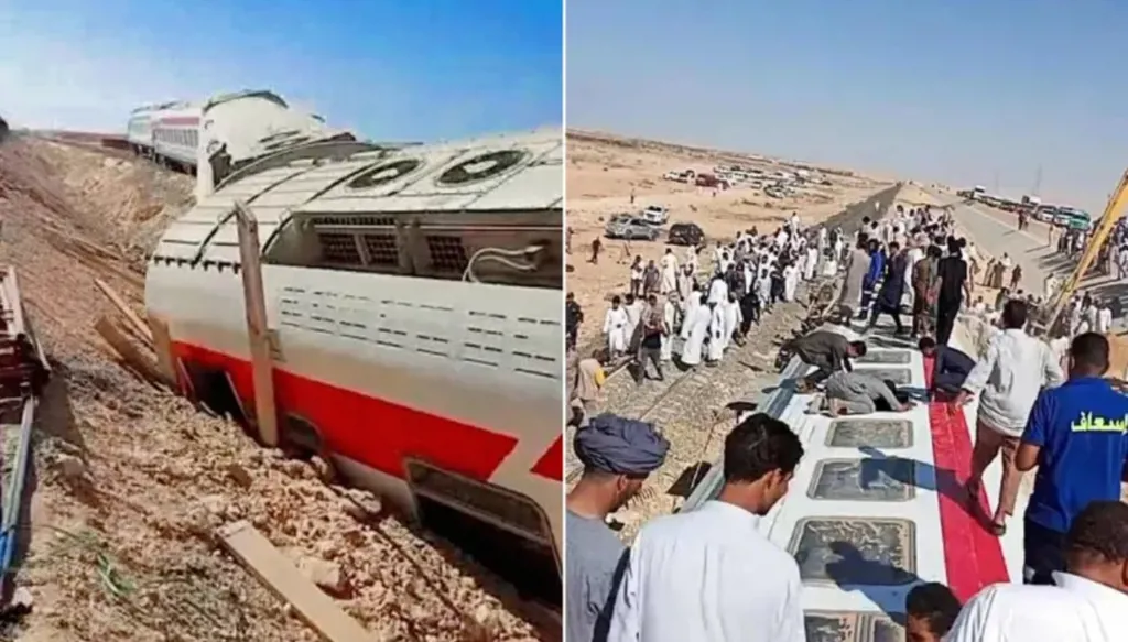 3 قتلى و94 مصاباً بانقلاب قطار في مصر (فيديو)