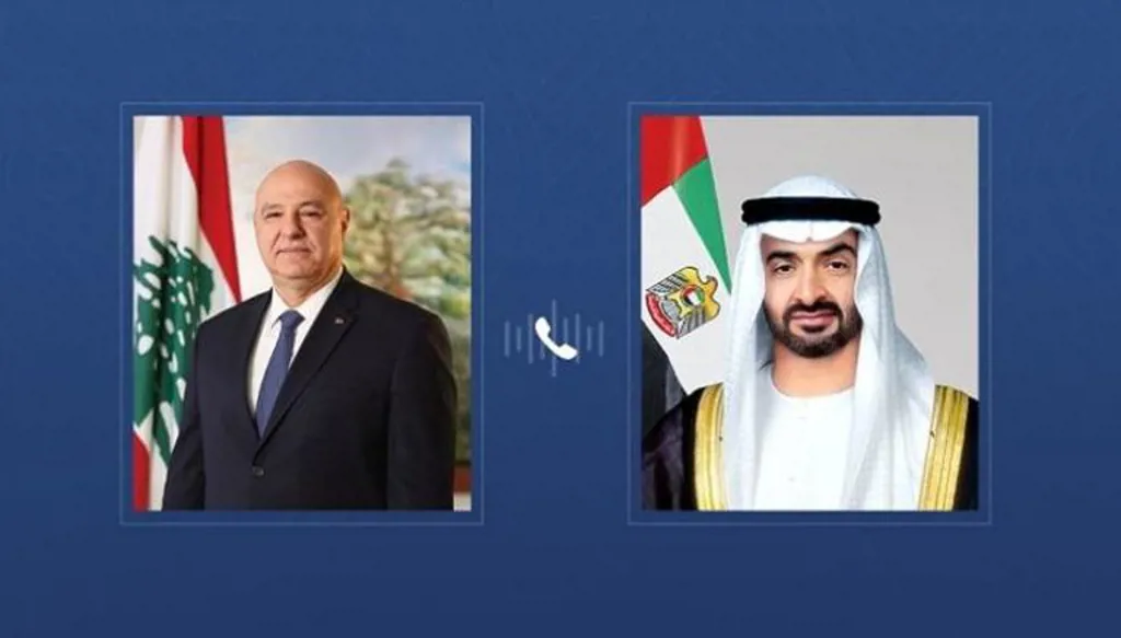 عون يهنئ محمد بن زايد بالعيد ويؤكد تضامن لبنان مع الإمارات
