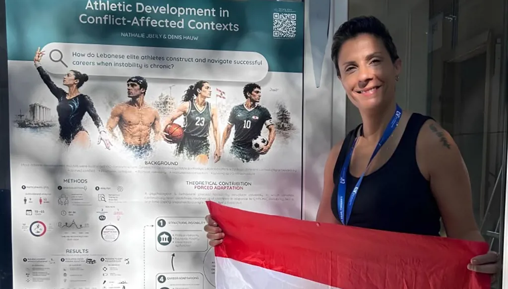إنجاز لبناني في علم النفس الرياضي... ناتالي الجبيلي ثانية عالمياً في مؤتمر "FEPSAC 2026"
