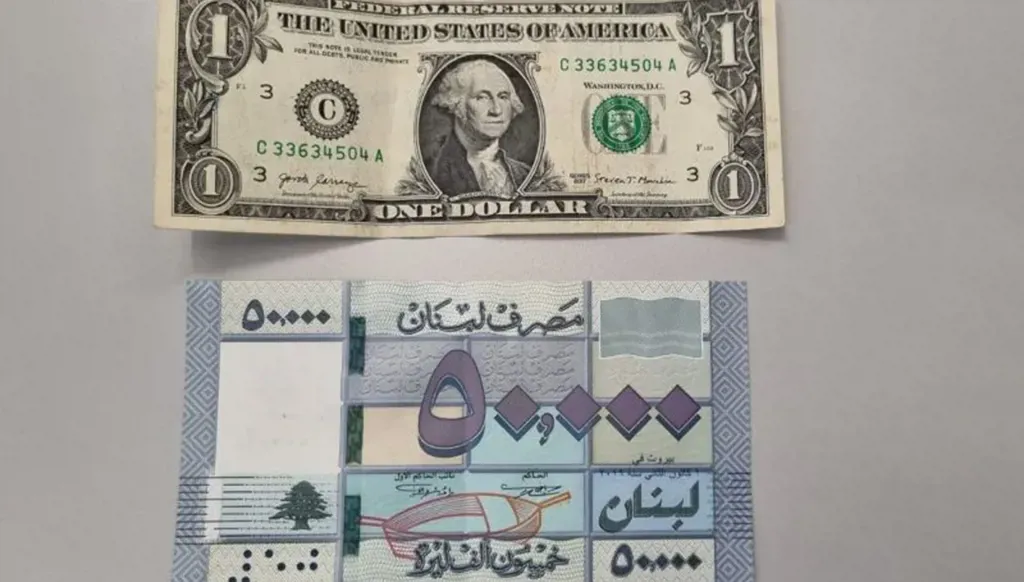 الليرة والدولار. 