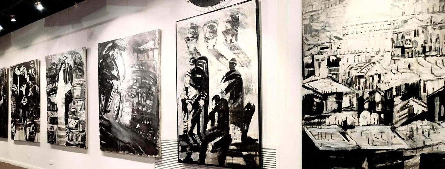 جانب من معرض عبد الرازق عكاشة “غزة في القلب“.