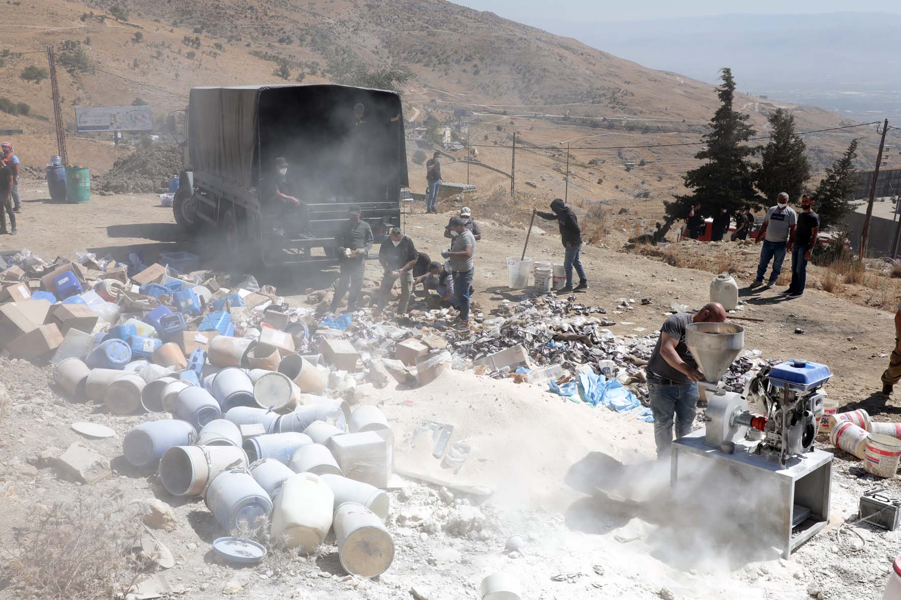 المواد المضبوطة (قوى الأمن).