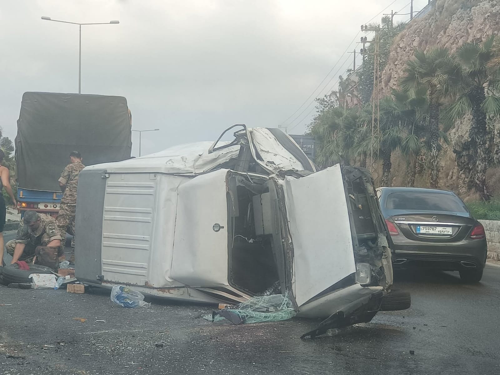 الحادث على اوتوستراد طبرجا (النهار)