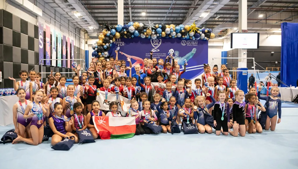 600 لاعب ولاعبة في بطولة دبي المفتوحة لأكاديميات الجمباز