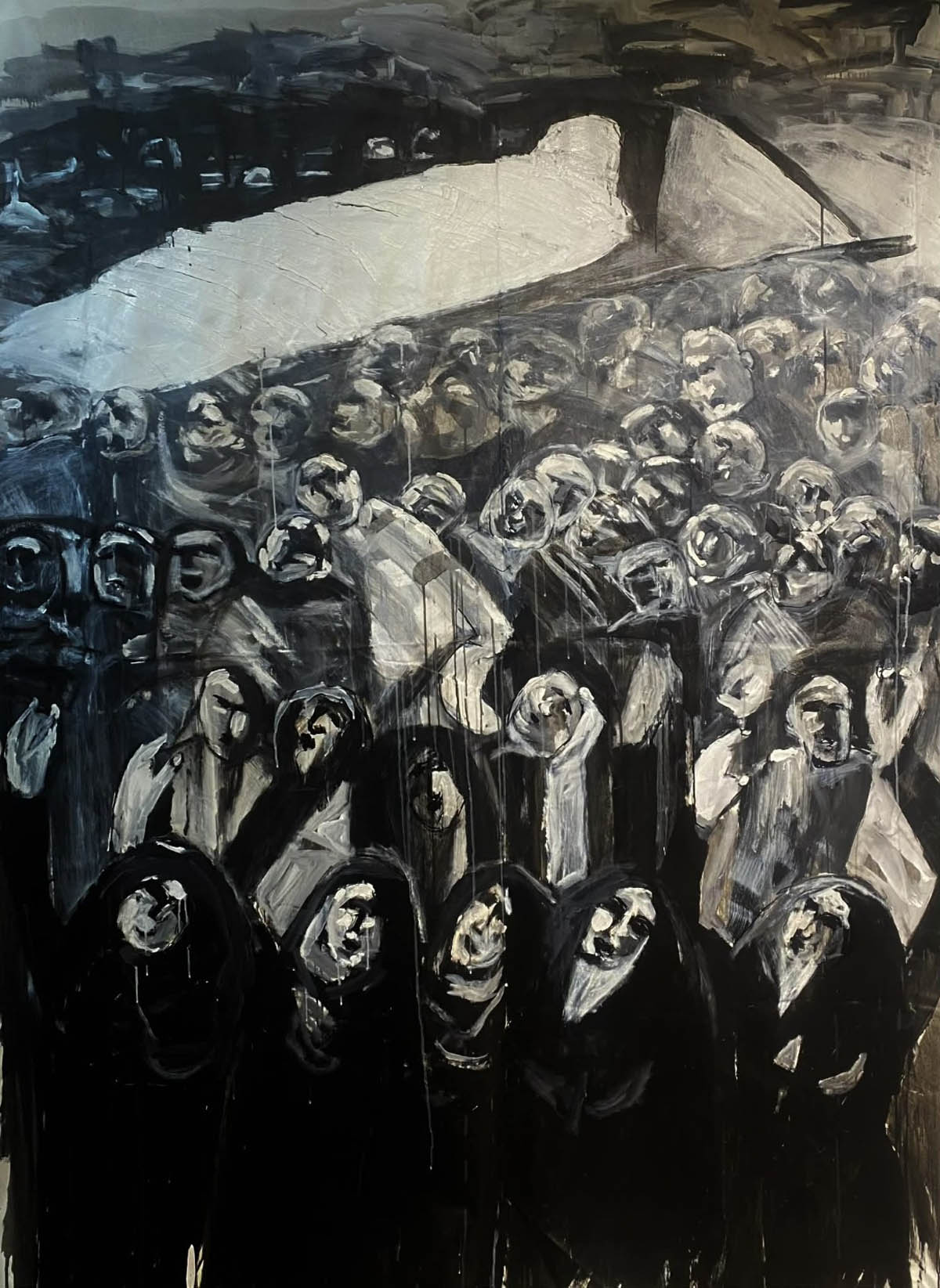 من أعمال عبد الرازق عكاشة حول غزة.