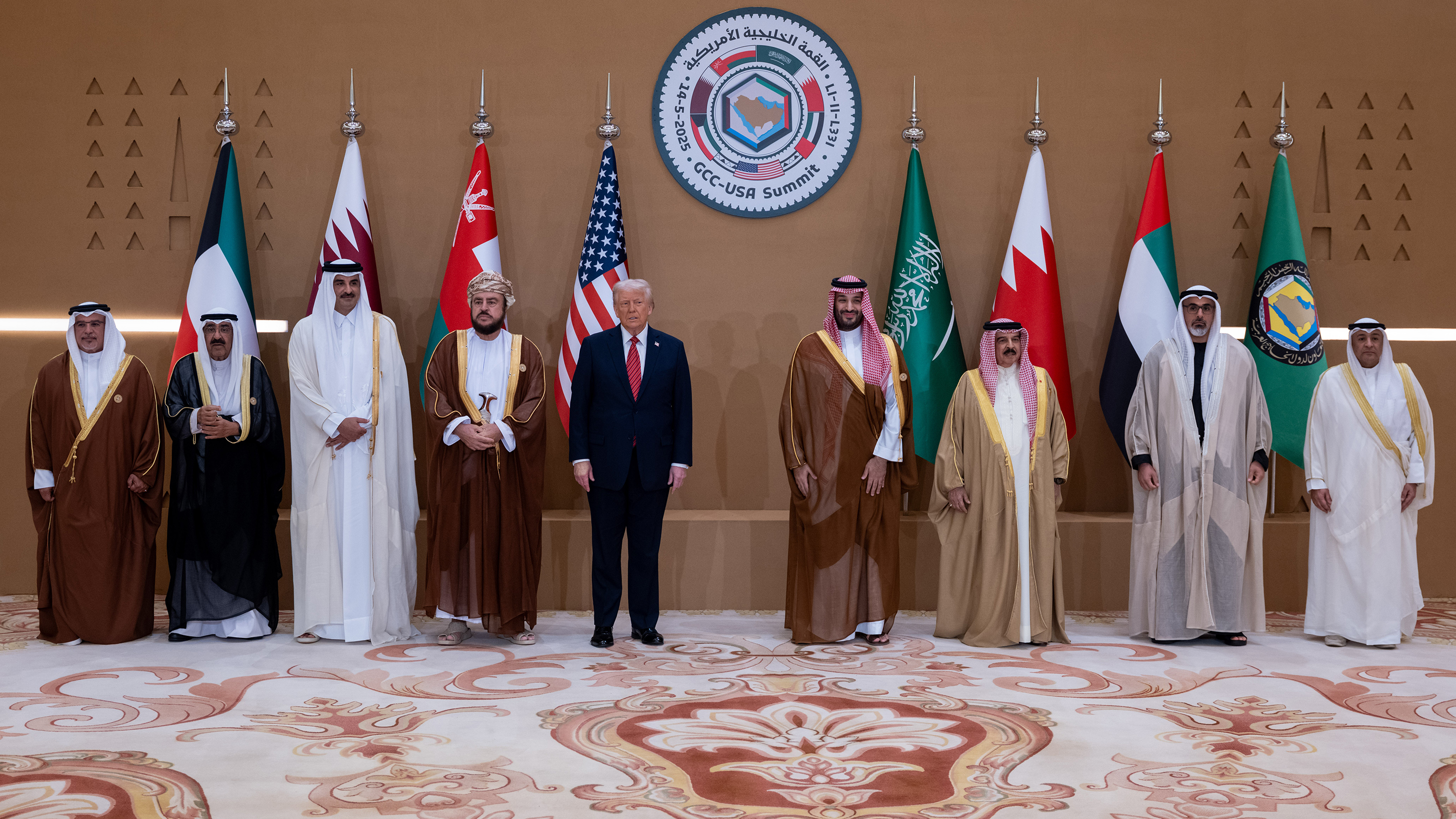 الرئيس الأمريكي دونالد ترامب مع قادة مجلس التعاون الخليجي (وكالات)