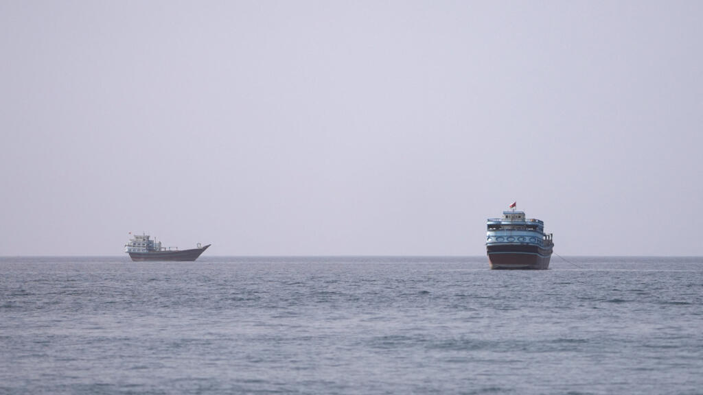 سفن في مضيق هرمز (أ ف ب).