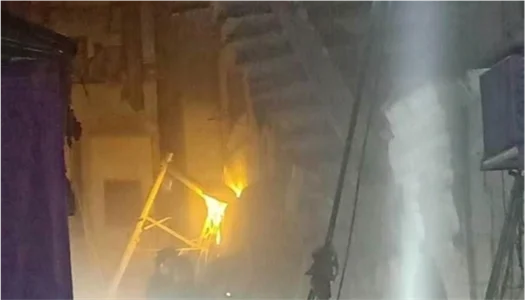 موقع المبنى الذي انهار في المنيا