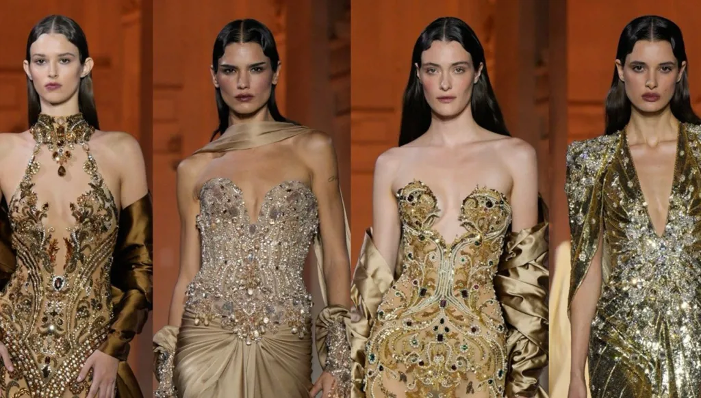مجموعة زهير مراد  للأزياء الراقية في باريس سيمفونية من بريق الكريستال
