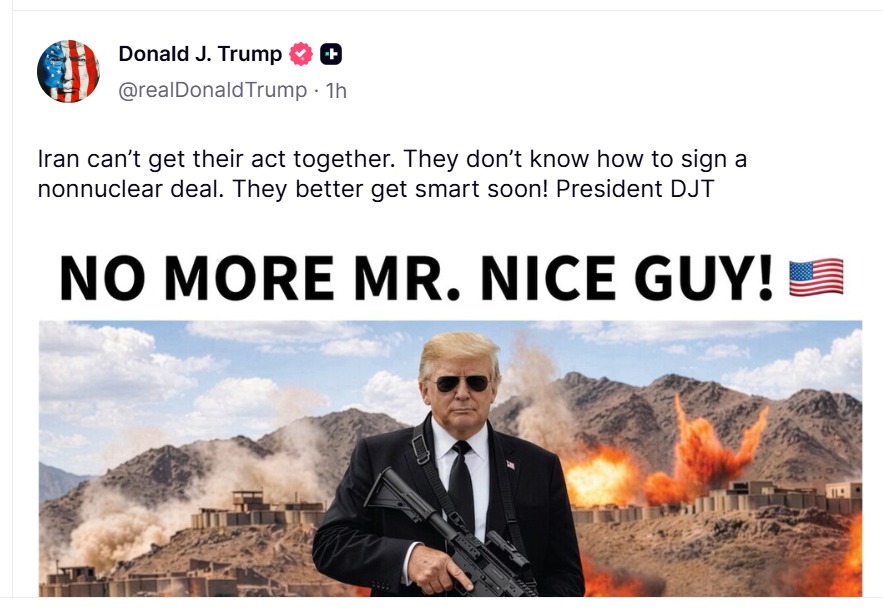 تدوينة الرئيس الأميركي.