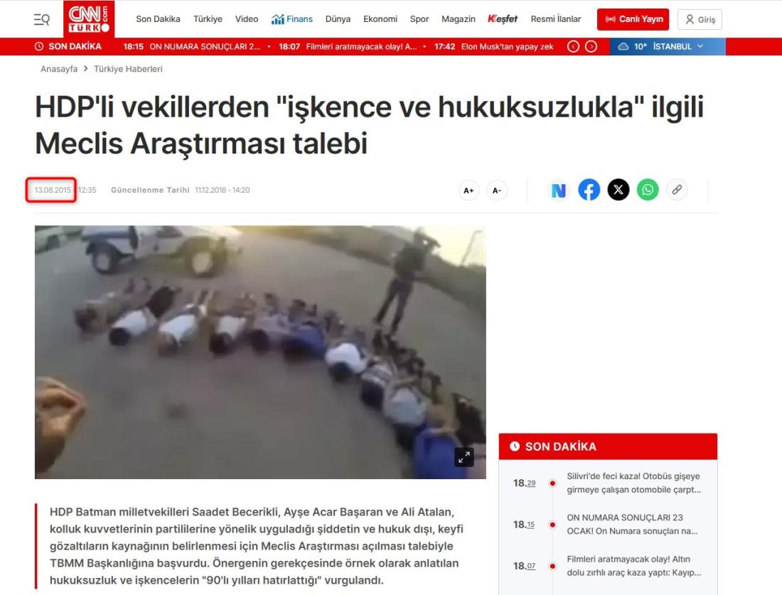 صورة ملتقطة من الشاشة بتاريخ 23 كانون الثاني/يناير 2026 عن موقع سي أن أن تركيا