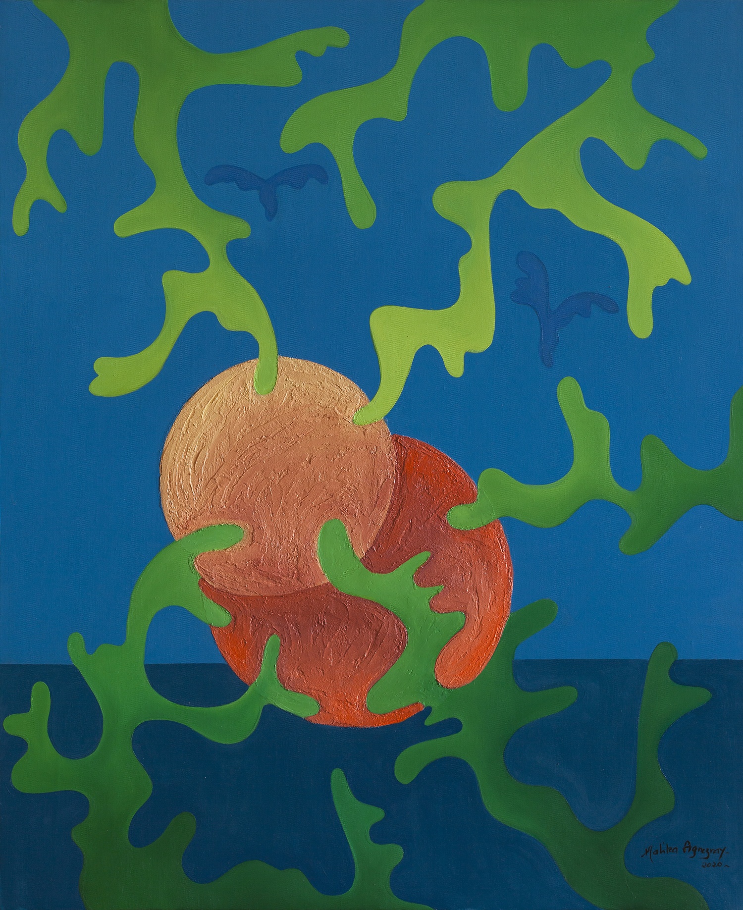 لوحة للفنانة مليكة أكزناي.