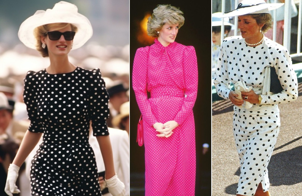 ليدي ديانا سيدة الفساتين بأسلوب بولكا دوت (Pinterest)