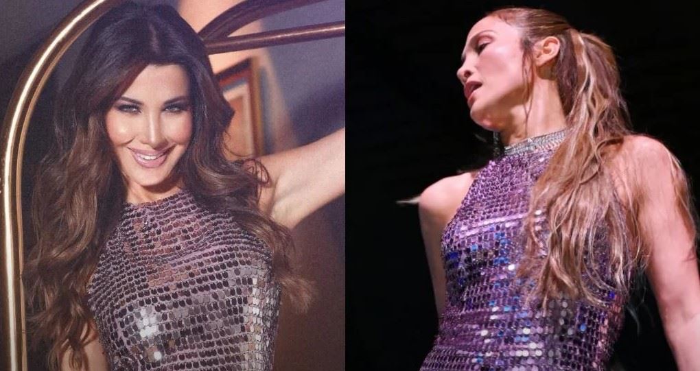 قبل شهرين نانسي عجرم سبقت جينيفر لوبيز إلى الإمارات بالجمبسوت نفسه (صور وفيديو)