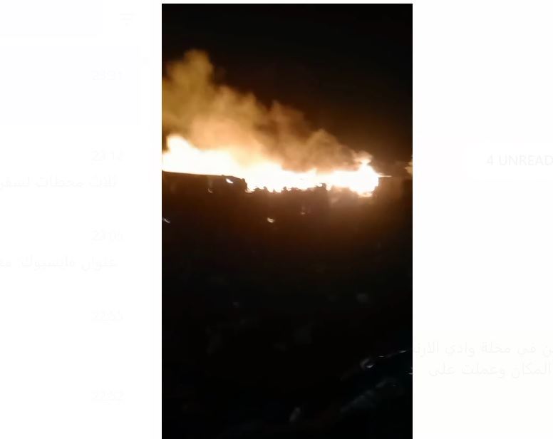 بالفيديو- حريق كبير في احد مخيمات عرسال