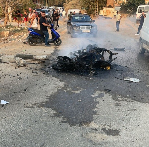 الدراجة المستهدفة في عيترون (مواقع التواصل)