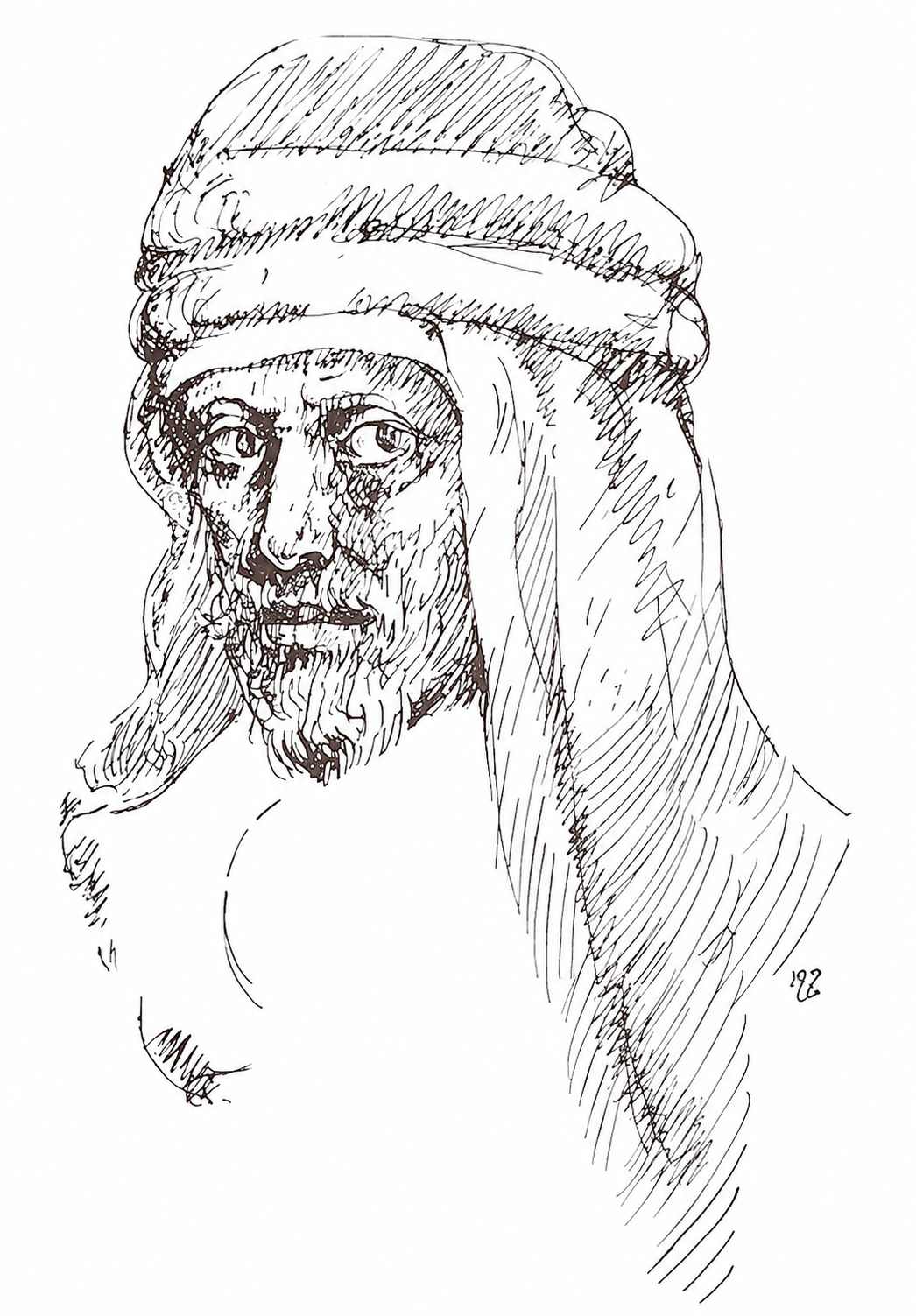 أبو الطيّب المتنبّي بريشة جبران خليل جبران.