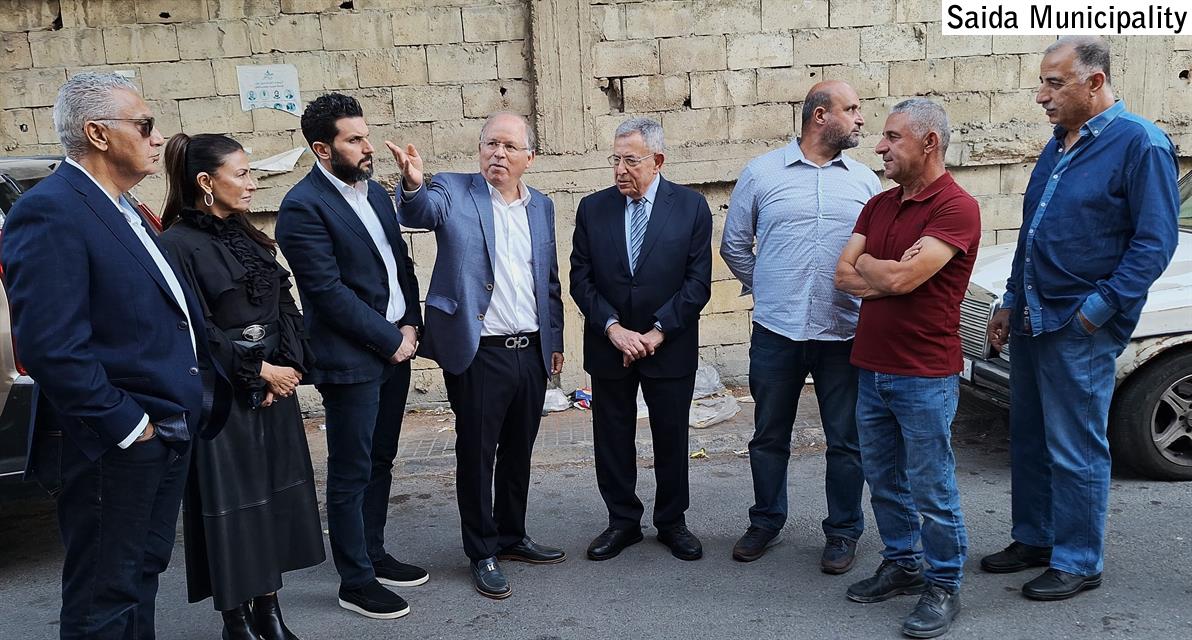 السنيورة تفقد أعمال متحف صيدا (بلدية صيدا).