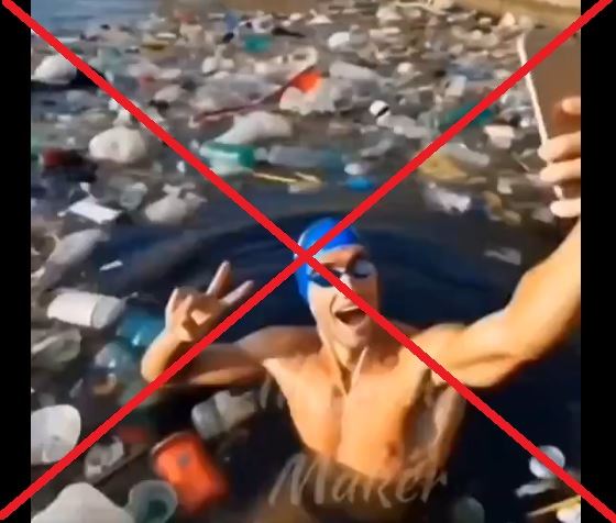 هذا الفيديو زائف ولا يظهر سبّاحين أولمبيّين يلتقطون سلفي وسط النفايات في نهر السين FactCheck#