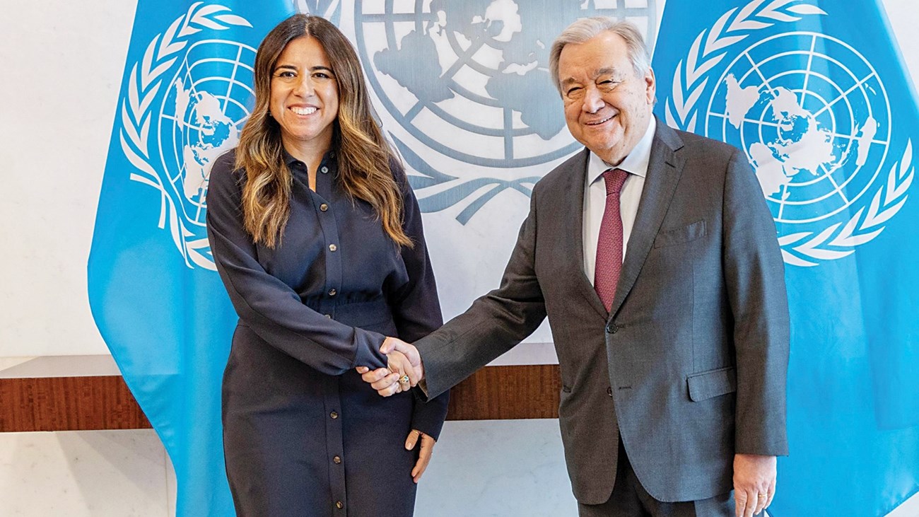 لانا نسيبة وأنطونيو غوتيريش في الامم المتحدة
