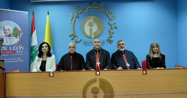 المؤتمر الصحافي في المركز الكاثوليكي للإعلام. (النهار)