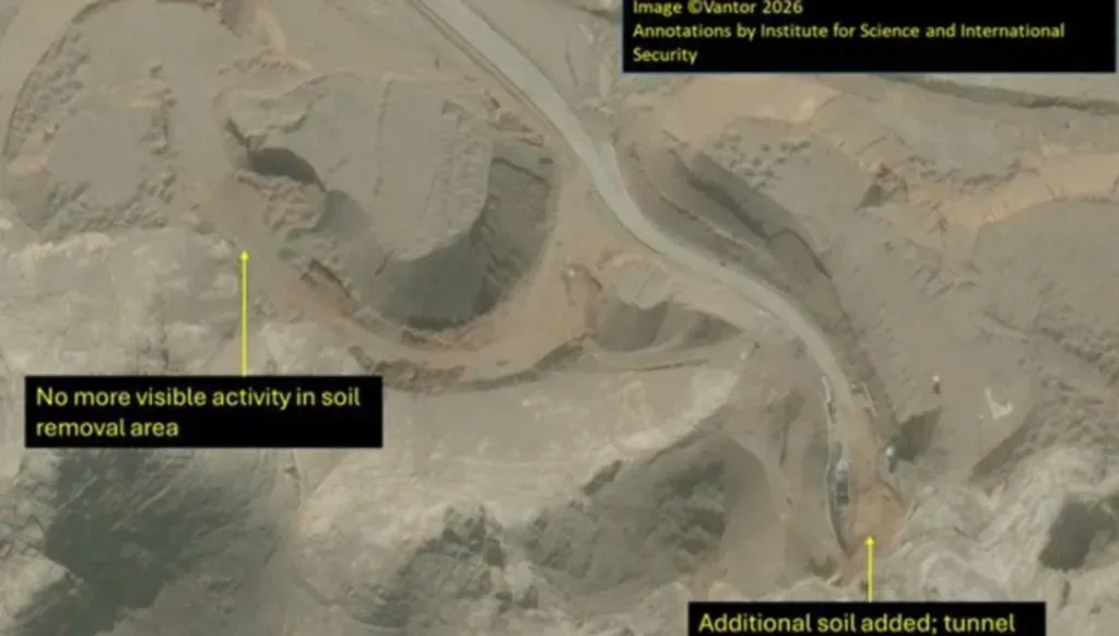 Iran is filling in the entrances to tunnels at the Isfahan complex in anticipation of a possible US attack (Institute for Science and International Security, archive image).