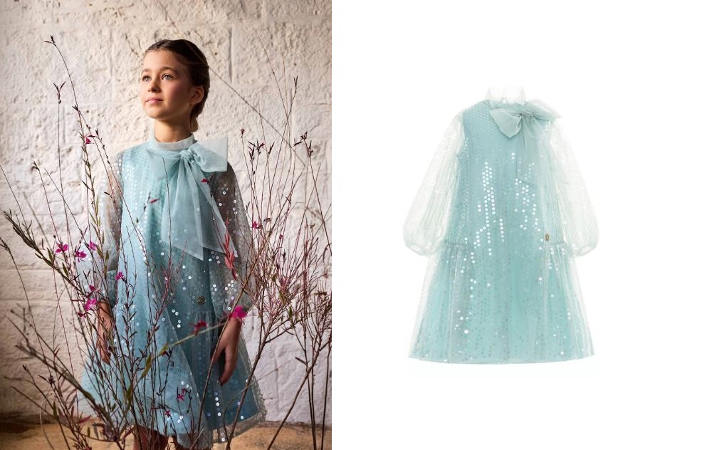  فستان تول مزيَّن بالترتر من مجموعة إيلي صعب الجديدة للأطفال (موقع العلامة التجارية)