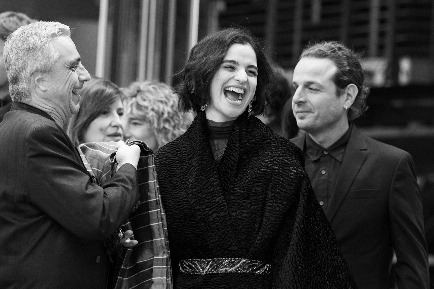 آية بوترعة خلال العرض الأول للفيلم.