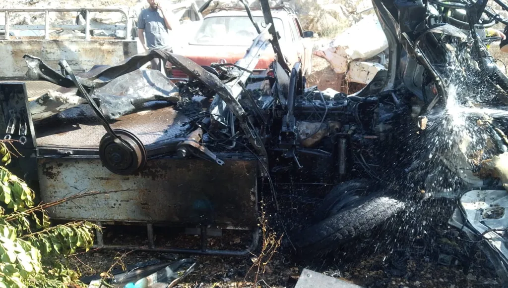 ضحية في استهداف آلية بيك أب في بلدة خربة سلم جنوبي لبنان (صور)