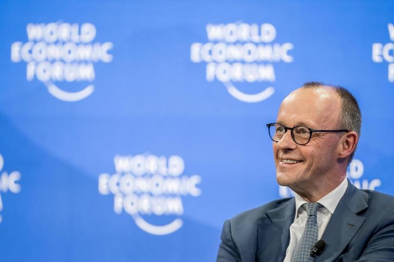 ميرتس في دافوس. (أ ف ب)