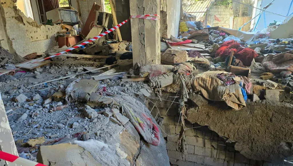 Site of the Israeli strike in Sidon