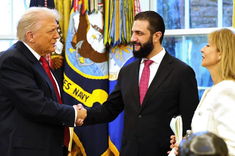 الرئيس السوري أحمد الشرع في البيت الابيض (وكالات)