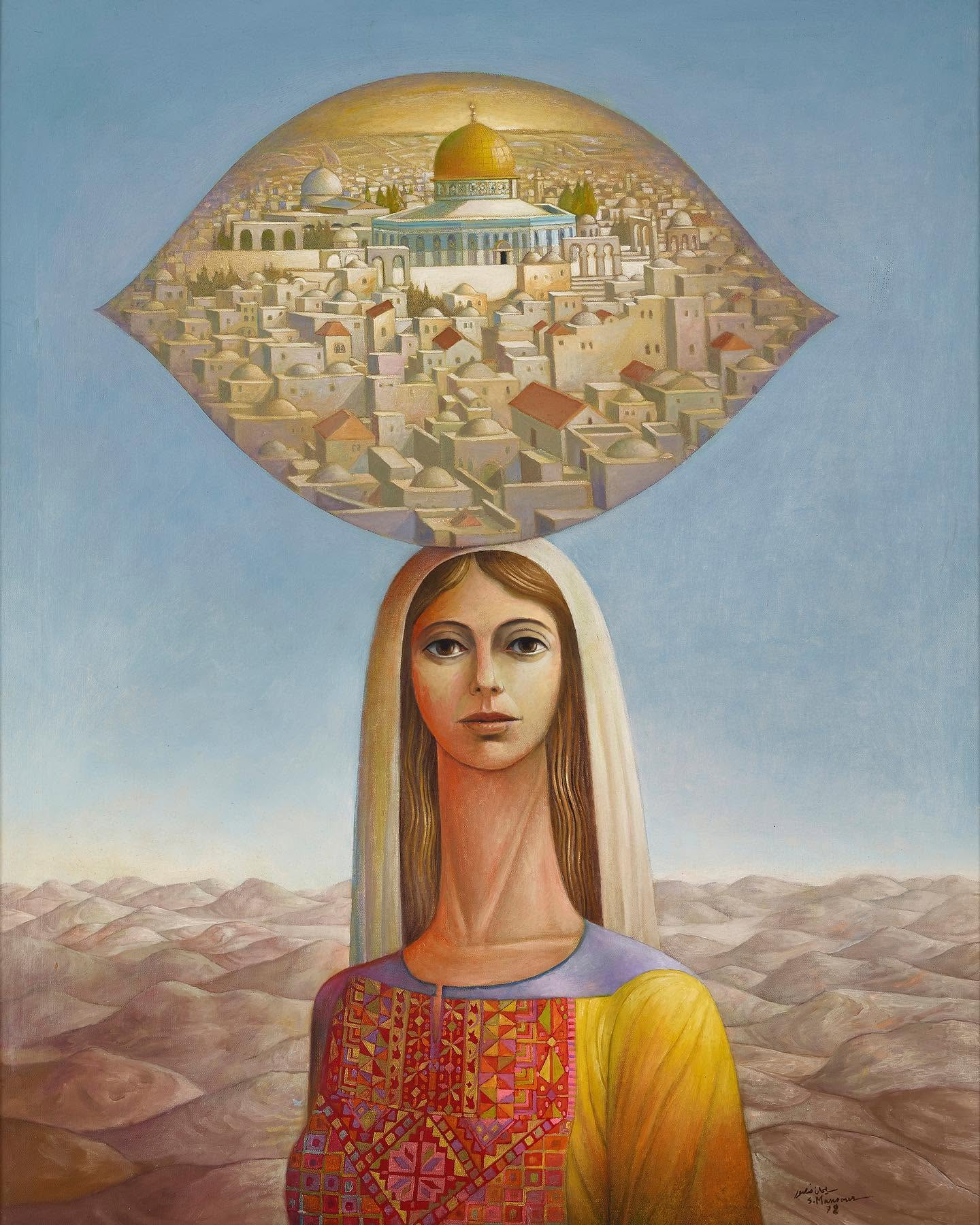 “القدس“ (1978) بريشة سليمان منصور. (الفنان)