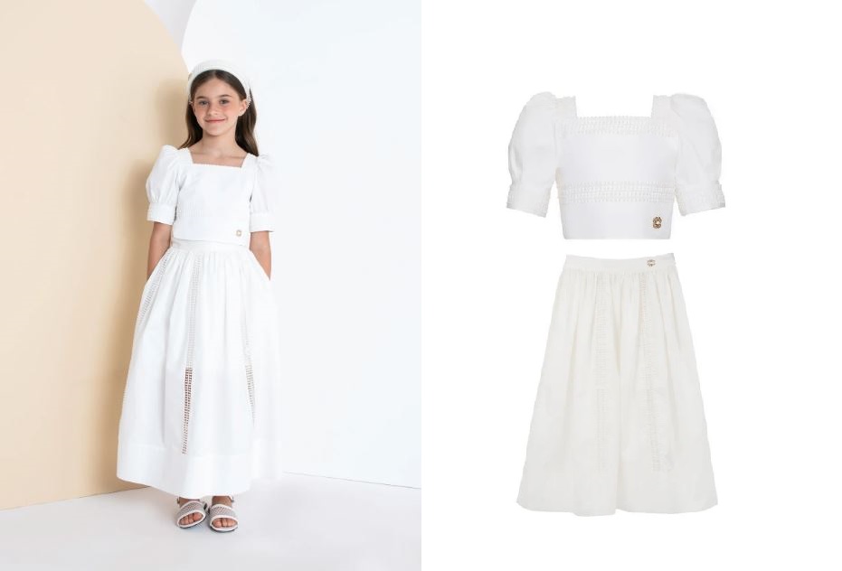  طقم قطني بتفاصيل دانتيل من مجموعة إيلي صعب الجديدة للأطفال (موقع العلامة التجارية)