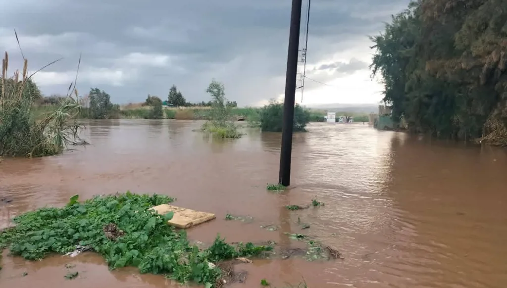 فيضان النهر الكبير في بلدة حكر الضاهري (متداول).