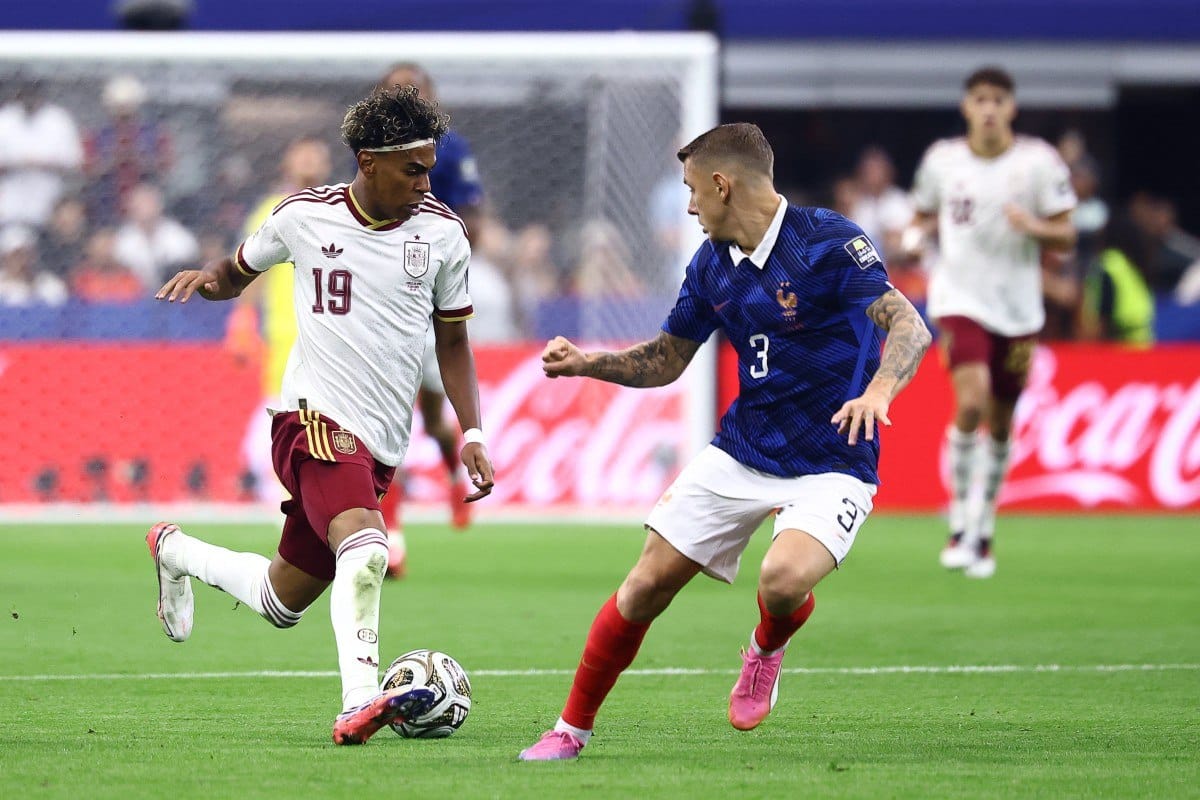 الشوط الأول من مباراة فرنسا ضد إسبانيا في نصف نهائي كأس العالم 2026
