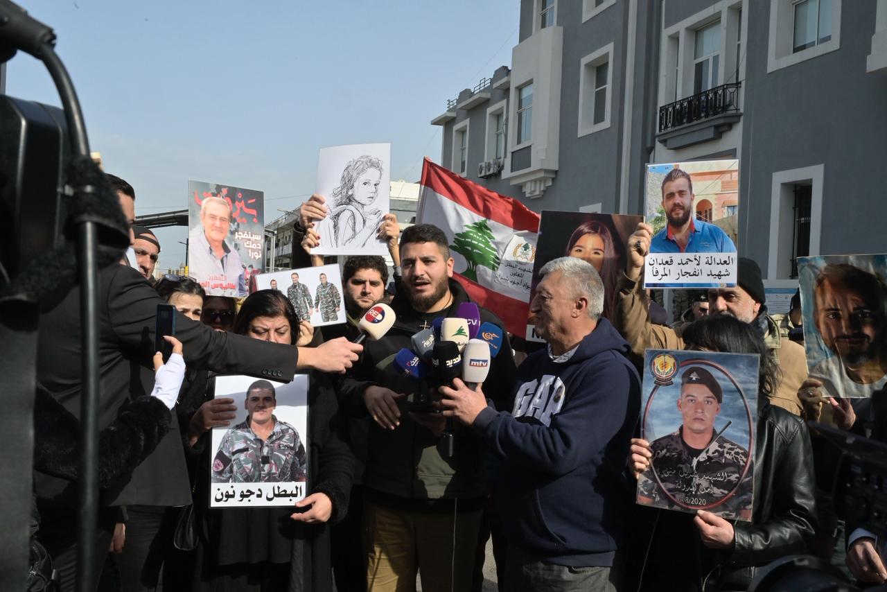 وقفة احتجاجية لأهالي ضحايا مرفأ بيروت. (نبيل اسماعيل)