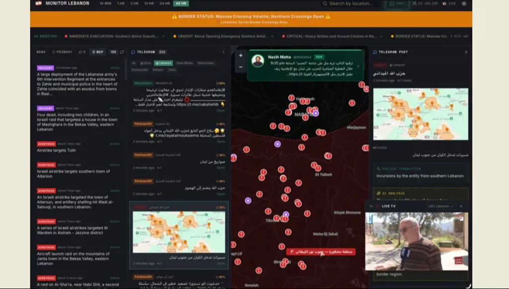 إطلاق النسخة التجريبية من منصة "Monitor Lebanon" لرصد التطورات الأمنية