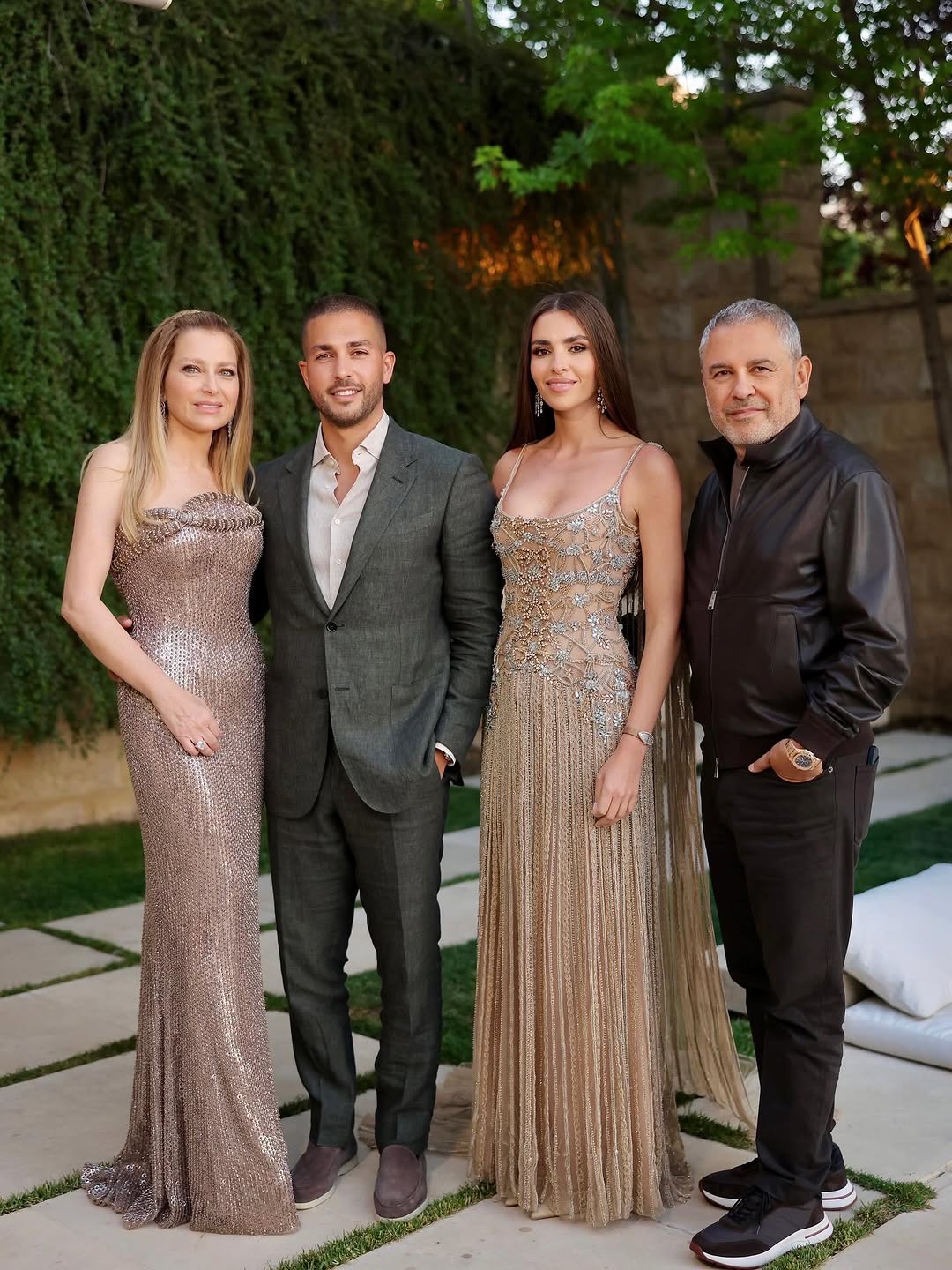 عائلة صعب في سهرة ما قبل الزفاف في فقرا (إنستغرام)