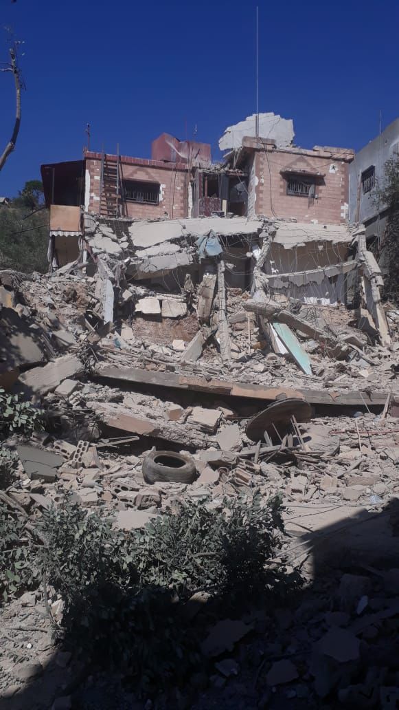 المنزل الذي تم تفجيره (إكس).