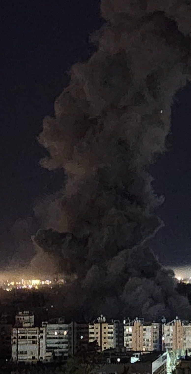 صورة متداولة للغارة الإسرائيلية التي استهدفت منطقة الليلكي في الضاحية الجنوبية لبيروت