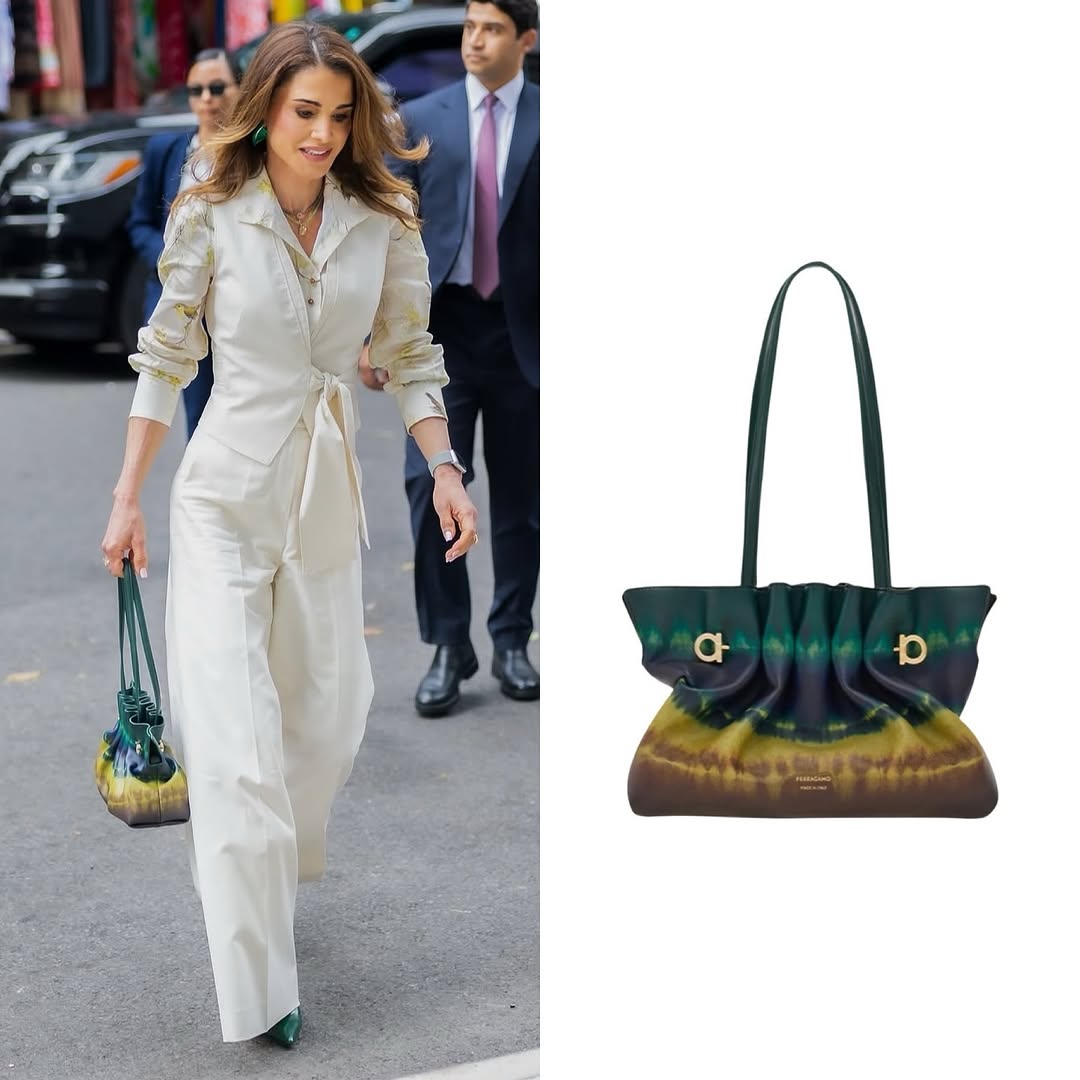 تفاصيل حقيبة الملكة رانيا الجريئة في نيويورك (انستغرام)